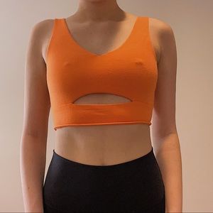 Urban outfitters bright orange cutout cropped tank